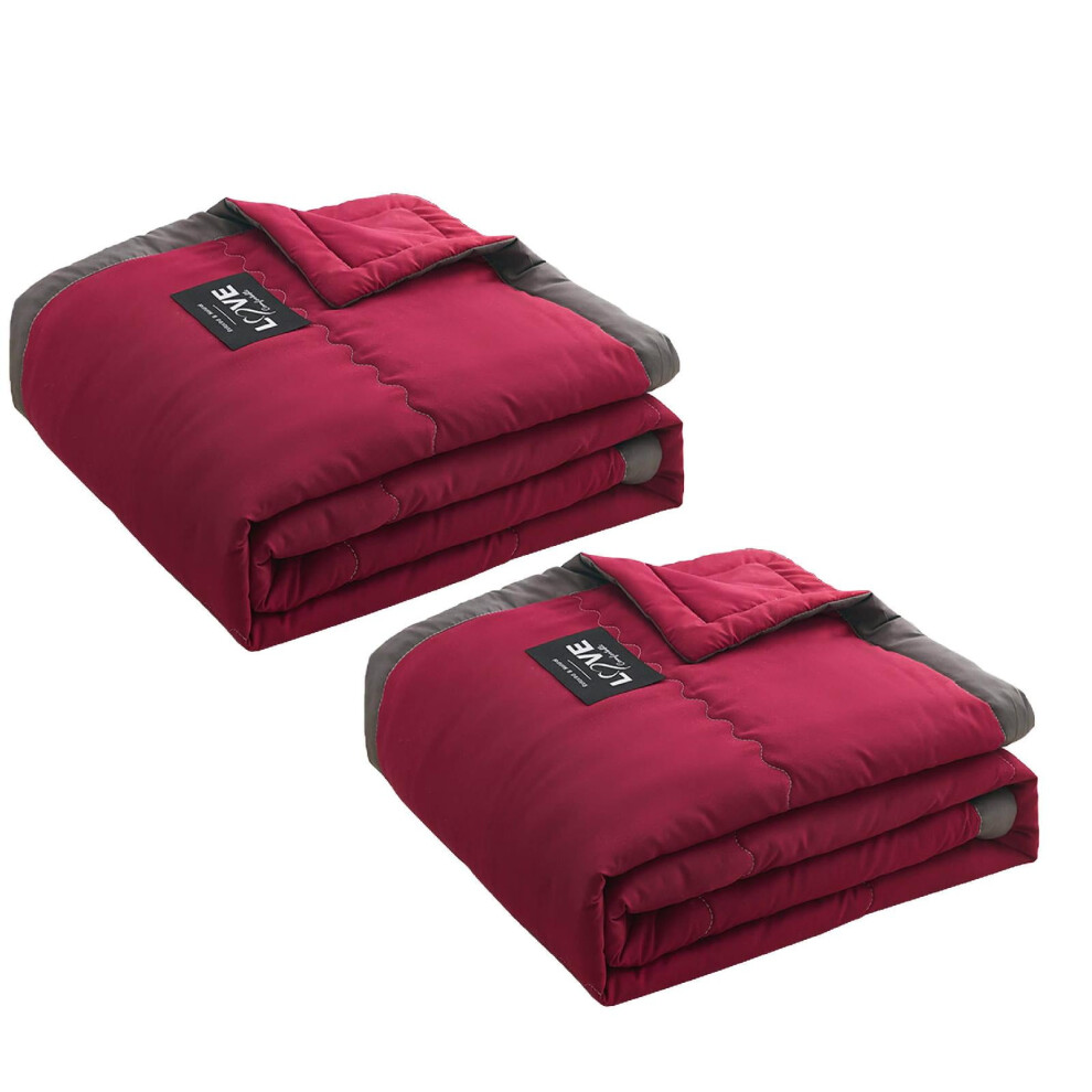 Xubond Fabric Ice Blanket for All Season, Lightweight Summer Cooler Quilt for Hot Sleepers & Night Sweats, Soft Double Cold Effect Comforter, Red