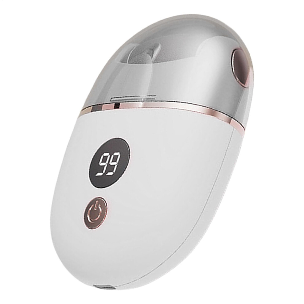 White Electric Foot File Callus Remover Rechargeable Pedicure Grinder With 3 Heads For Dry Cracked Heels