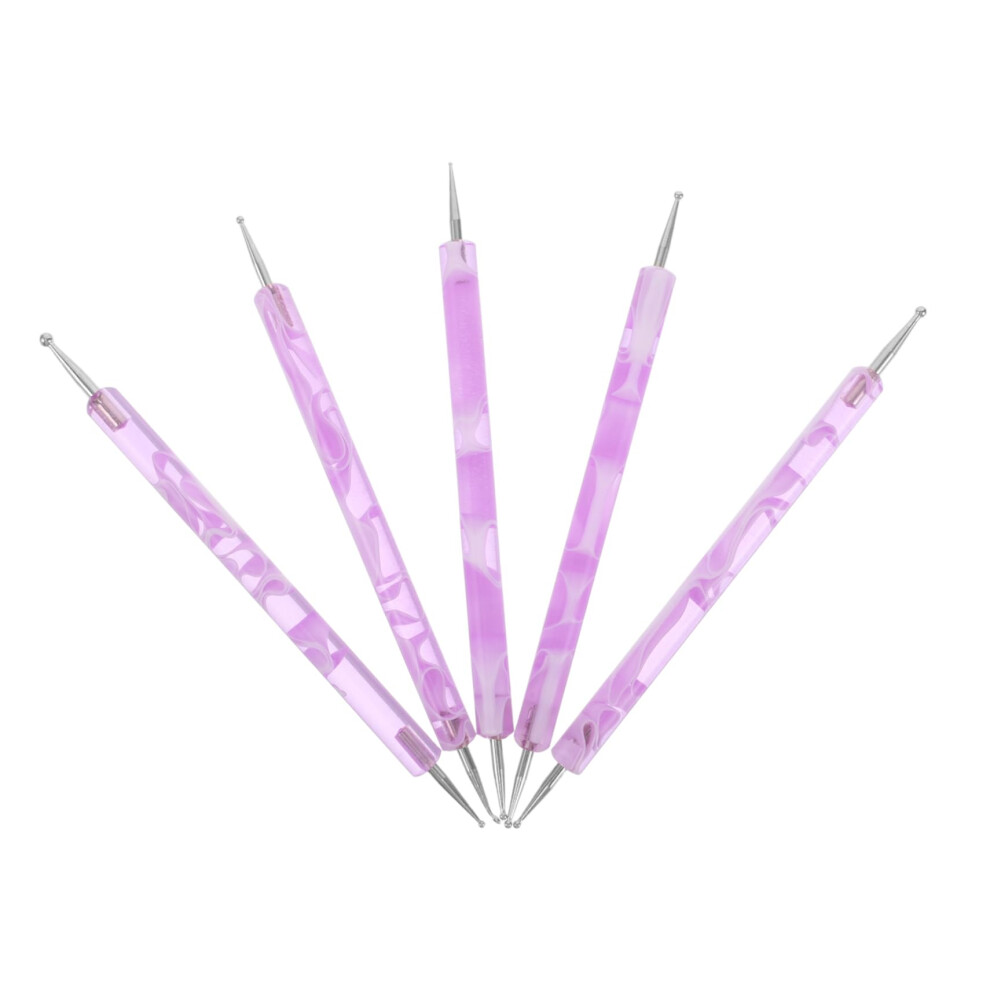 5pcs Nail Art Dotting Tools Set with DoubleEnded Precision Tips for Manicure and Crafts