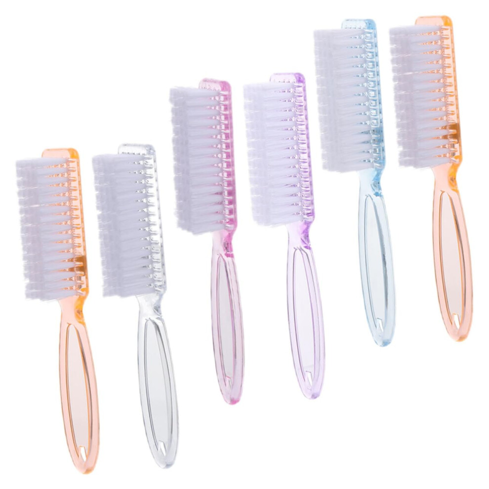 6pcs Acrylic Nail Cleaning Brush Set for Manicure Pedicure Dust Removal Random Color