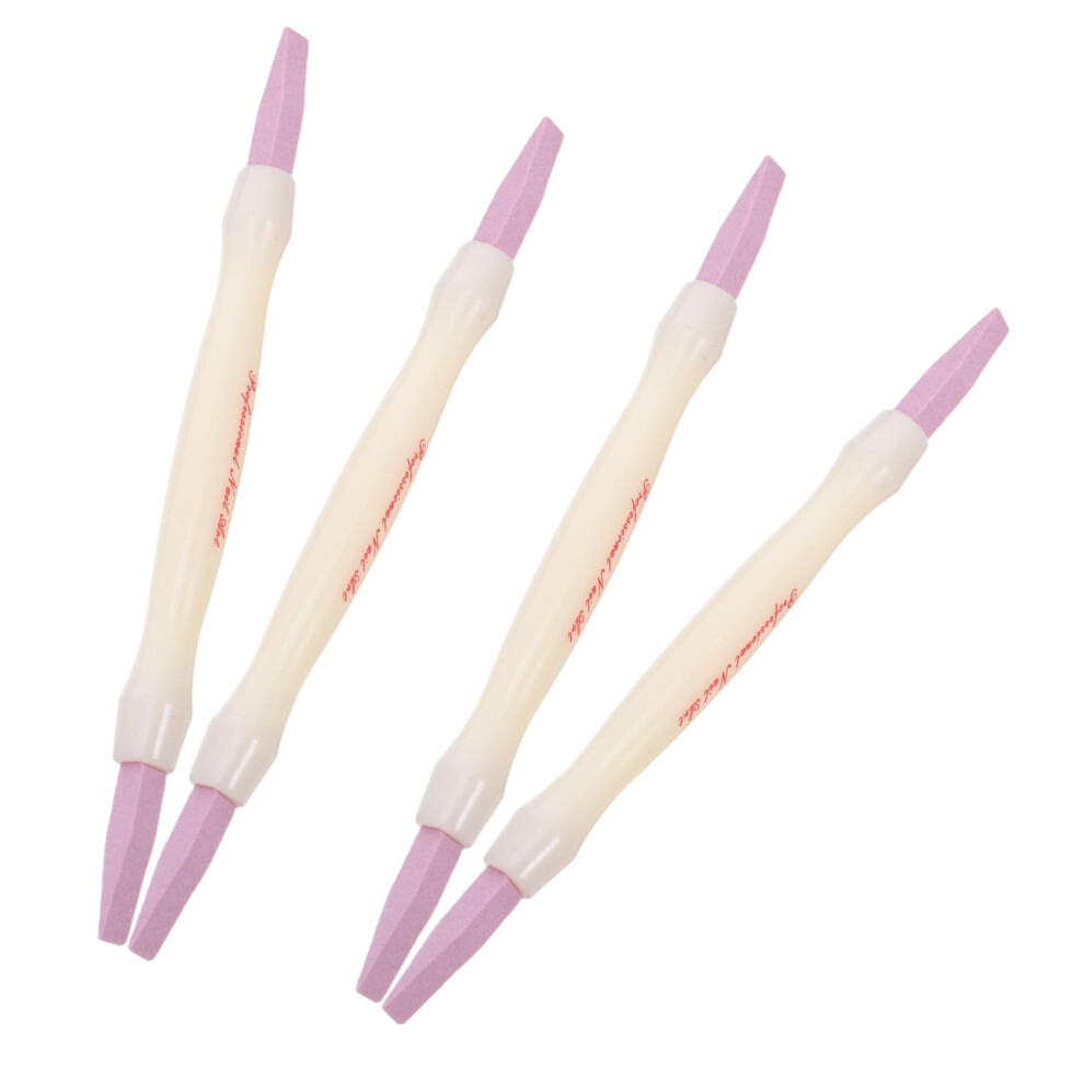 4pcs Quartz Nail File and Cuticle Trimmer DualEnded Buffer Stick for Manicure Pedicure