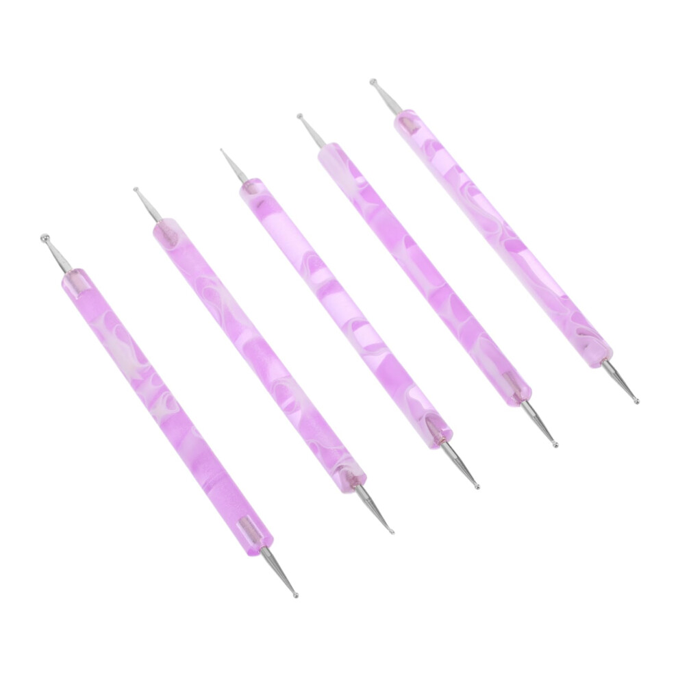 5pcs Double Ended Nail Art Dotting Pens Set with MultiSize Tips for Precision Manicure Designs