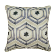 Housse de coussin décorative abstraite batik violette 60 x 60 cm (24 x 24 pouces), en coton imprimé, motif ikat, 60 x 60 cm (24 x 24 pouces).