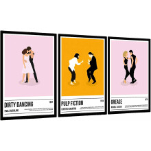Poster imprimat pe pânză ASPORIC Pulp Fiction, compatibil cu tablourile de perete din filmul vintage Man Cave, decor pentru casă fără ramă