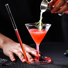 Clearance Sale!Giyblacko Wine Glass Cocktail Glass Red Wine Glass Clear Juice Cup Goblet With Drinking Tube ( Transparent )