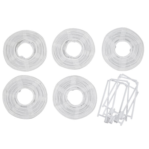 Conjunto de 5 lanternas de papel redondas de 10 cm (4 polegadas) para decoração de aniversário e casamento, faça você mesmo e crie peças 1