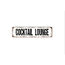 Cocktail Lounge Bord Bar Pub Dranken Mocktails Rustiek Metalen Straatnaambord of Deur Naamplaatje Afmeting: 4x16Inch