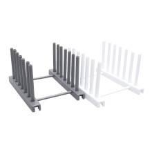 2 scolapiatti da cucina, supporto per piatti e tazze, espositore, scolapiatti, organizer per la cucina (bianco e grigio)