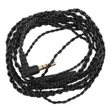 Cabo de áudio para fone de ouvido, reparo e substituição, conector de 3,5 mm, faça você mesmo, cotovelo, fio de 4 núcleos de cobre com
