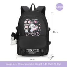 Zaino scolastico Kuromi in collaborazione con il marchio Kuromi per ragazze dalla terza alla sesta elementare, carino per le studentesse delle
