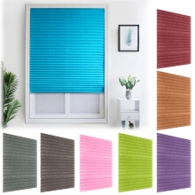 Walbest Kitchen Curtain Indoor Light Filtering Polyester Pleated Shade, Pink 35.4 x 59 Inch