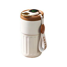 Offerta di Natale Jacenvly: Tazza da caffè portatile in acciaio inox 316 con display intelligente della temperatura, compatibile con auto e per bere