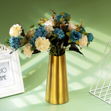 Vaso per fiori Hadanceo, lucido, fai da te, a forma di cono, per tavolo da pranzo, in acciaio inossidabile dorato, accessori per la casa