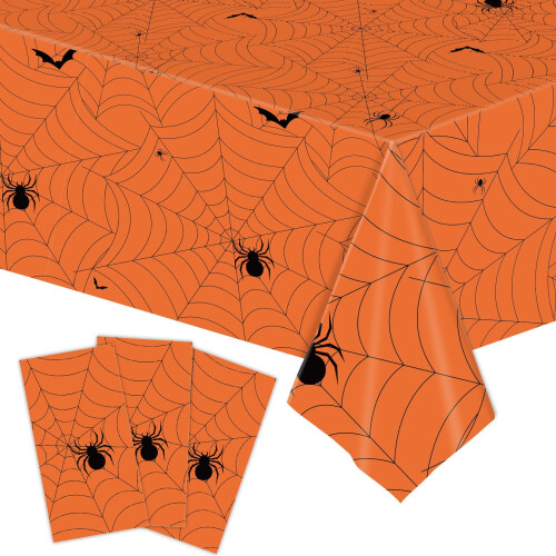Πλαστικό τραπεζομάντιλο Penkiiy4.5x9in για Halloween με ιστό αράχνης, ασπρόμαυρο ιστό 1