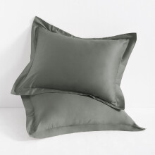 Flxxie2-pack, 500 trådtäta örngott i bomullssatin, 50 x 60 cm med 5 cm fläns, standard, mörkgrå