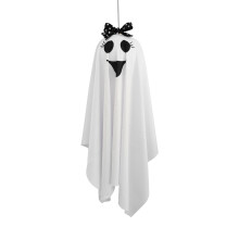 Roztomilý halloweenský závěsný duch s mašlí, strašidelná dekorace do zahrady na terasu, trávník, do zahrady, na párty - 1 ks