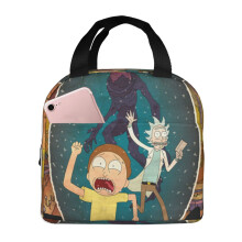 Leuke, geïsoleerde lunchtas met Rick and Morty-print, herbruikbare lunchbox, koeltas voor picknick, reizen en buitenactiviteiten.