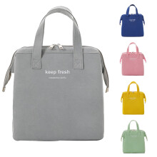 Draagbare lunchtas, picknicktas, opbergtas, effen kleur, multifunctioneel, voor kinderen en school, grijs