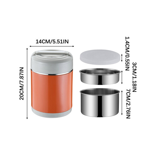 Φορητό δοχείο φαγητού Fankiway1600ml, 304Μονωμένο βάζο φαγητού 3 στρώσεων από ανοξείδωτο 2