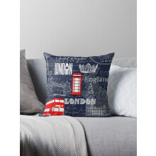 NUEVAS fundas de almohada con postales vintage de Inglaterra de los años 80 con la emblemática imagen de Londres, Reino Unido.
