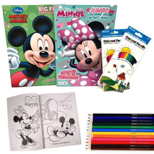 Σετ 26 τεμαχίων βιβλίων ζωγραφικής Minnie Mickey Mouse, χρωματιστά μολύβια για παιδιά 1