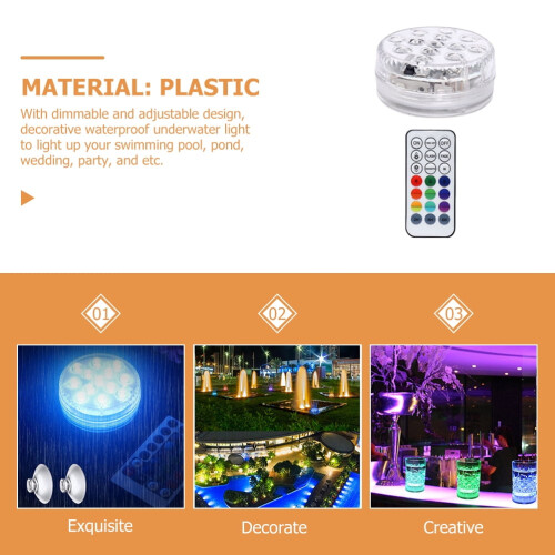 Lot de 2 lampes LED submersibles étanches avec télécommande 1