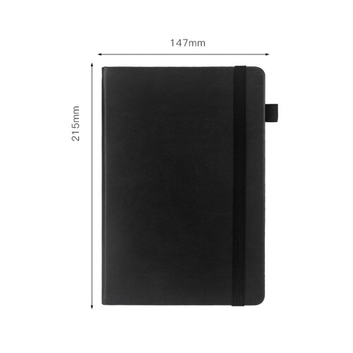 Carnets, journaux, format A5, lignés, 200 pages, noir.