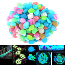 Cheers.US 50Pcs Colorful Glow in The Dark Pebbles Stones Rocks for Fish Tank Aquarium Garden Walkway