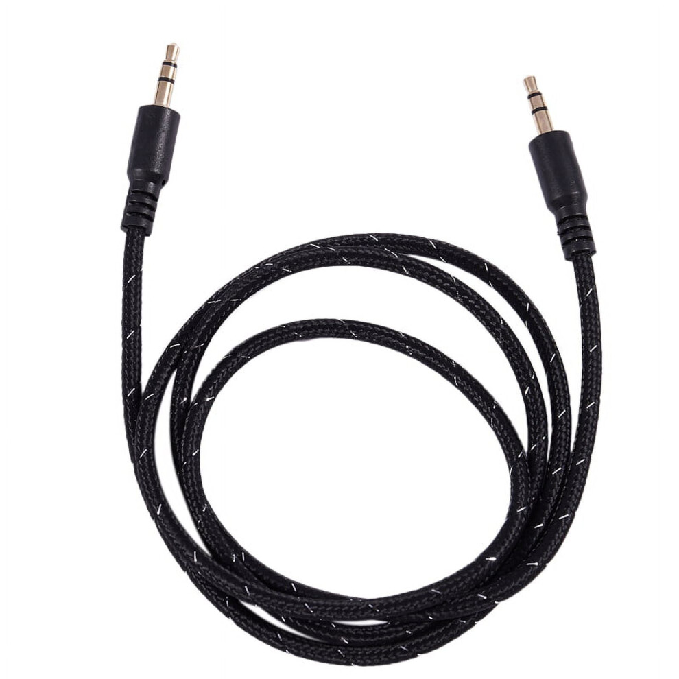 1M 3.5Mm Stereo Male To Male Jack Aux Cable Audio Auxiliary Lead For Phone Car, Black 9191629447237