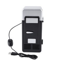 Mini refrigerador USB, LED Mini refrigerador USB Refrigerador USB Bebidas Latas de bebidas Refrigerador y calentador.(negro)