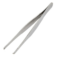 140mm Silver Stainless Steel Toothed Tweezers For Suture Manipulate Needles Hold