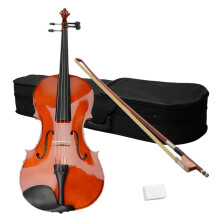16 Acoustic Viola with Protective Case, Bow, Rosin - Natural Color - Perfect for Intermediate Players