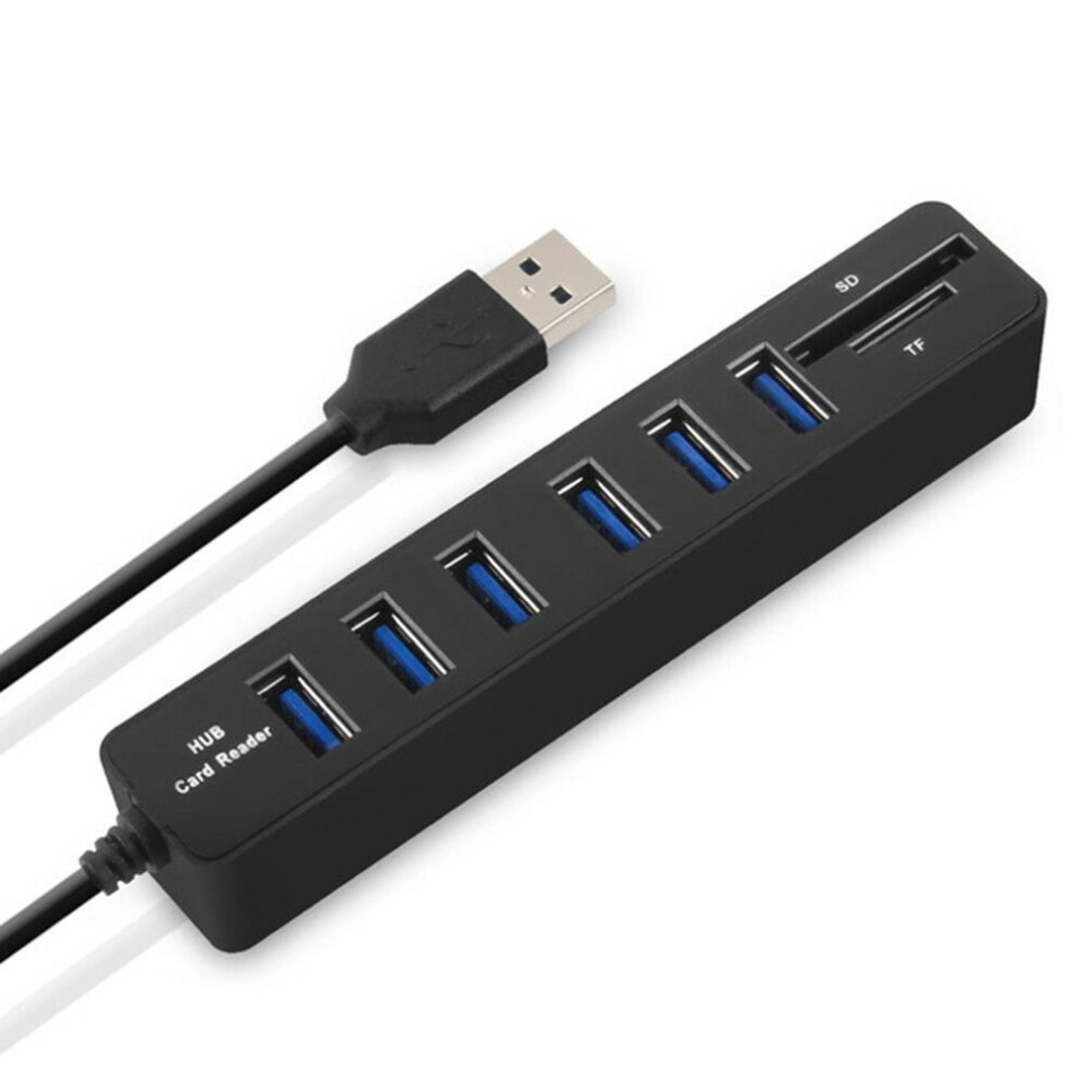 Susuchens 6 Ports Usb 2.0 Sd/Tf Card Reader Hub Adapter Splitter Combo For Computer Laptop White 9004841938455