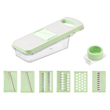 7-in-1 Vegetable Cutter Dicer, Twist Chopper with Adjustable Stainless Steel Blades, Compatible with Cucumber & More