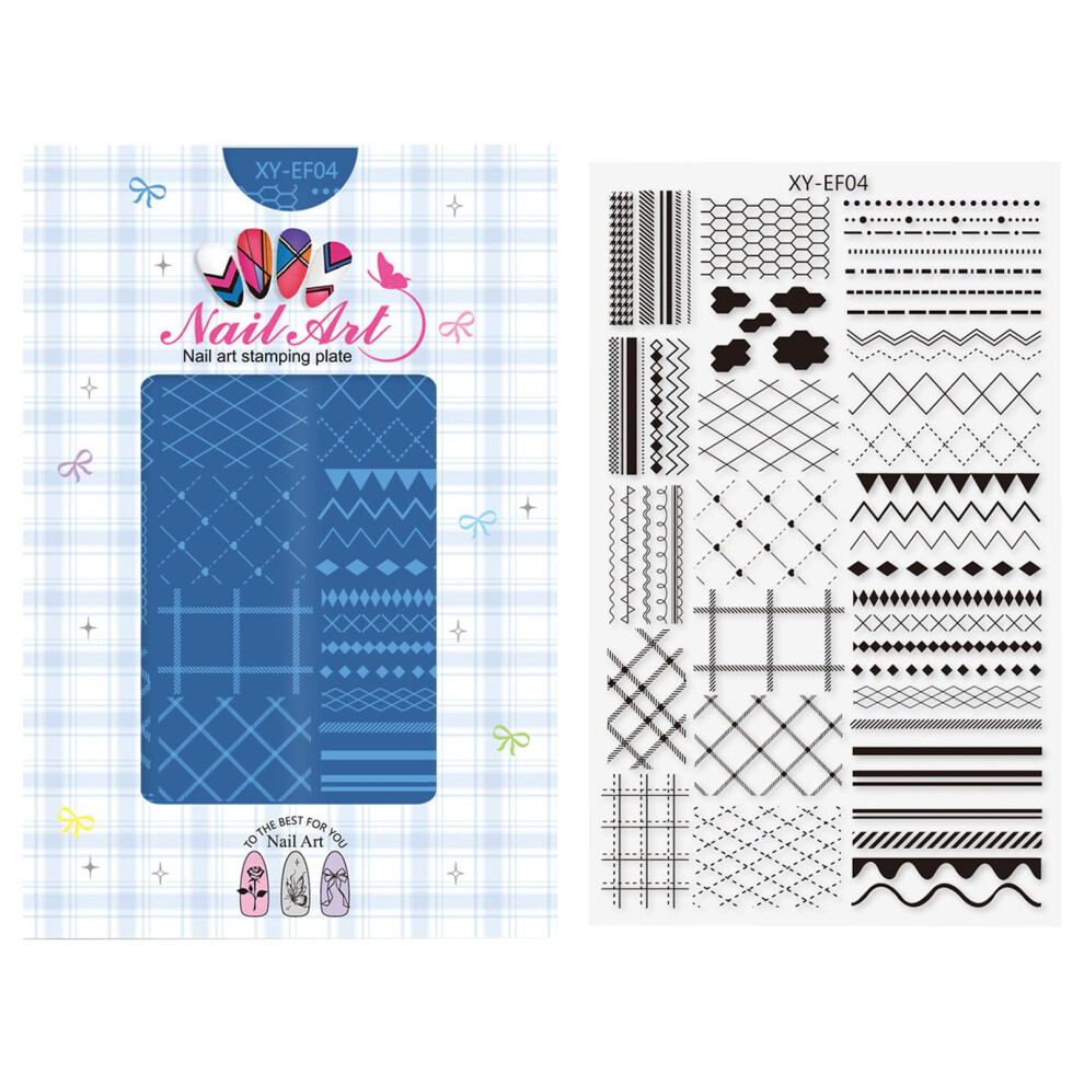 Nail Stamping Plate with Flower and Butterfly Lace Designs, Stainless Steel Nail Art Template