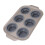 Foldable Silicone Cake Maker Tray 6-Cup Baking Mold Gray, Easy Release 10