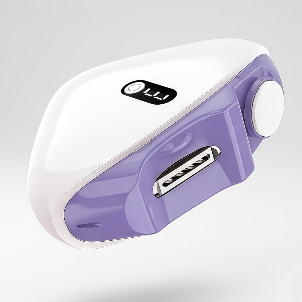 Light/Purple Electric Nail Clipper For Seniors, 3Speed Automatic Nail Trimmer With Led And Catcher, Usbc Rechargeable,