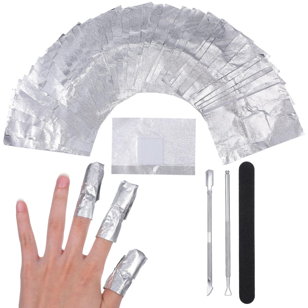200Pcs Nail Polish Remover Foil Wraps with Lint Cotton Pads for Gel Polish Removal