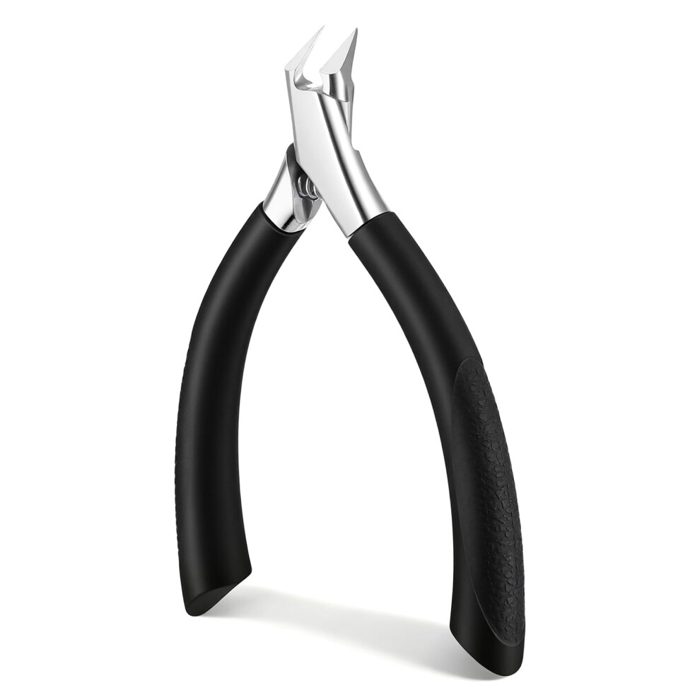 Professional Ingrown Toenail Clippers for Thick Nails with Precise Straight Blade and NonSlip Grip