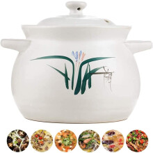 Large Ceramic Casserole Dish with Lid, Temp Resistant Stew Pot, 4500ml Capacity