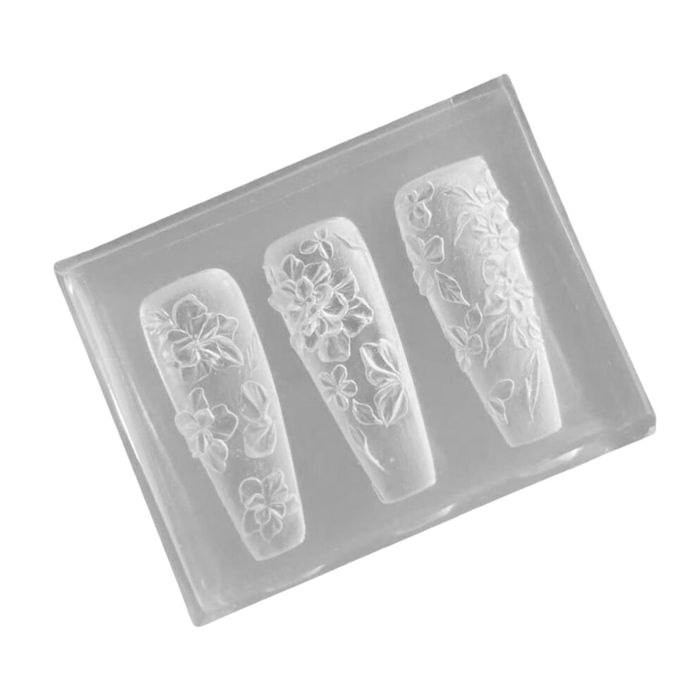 Reusable Silicone Nail Art Molds for DIY Manicure, Flexible Nail Decoration Templates, Quick Detailed Designs