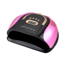 256W UV LED Nail Lamp with Smart Sensor, Fast Curing Gel Nail Dryer, Pink Portable Handle