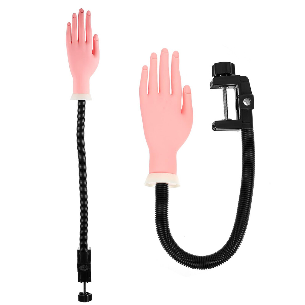 Flexible Nail Practice Hand with Adjustable Fingers, Realistic Size for Acrylic and Gel Manicure Training