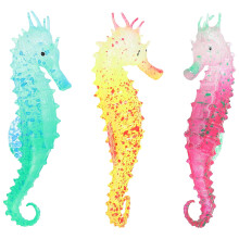 3pcs Silicone Glowing Sea Horse Household Decoration Landscape Accessory