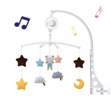 Baby Musical Crib Mobile with Hanging Rotating Toys, Infant Bed Bell Decoration for Newborns