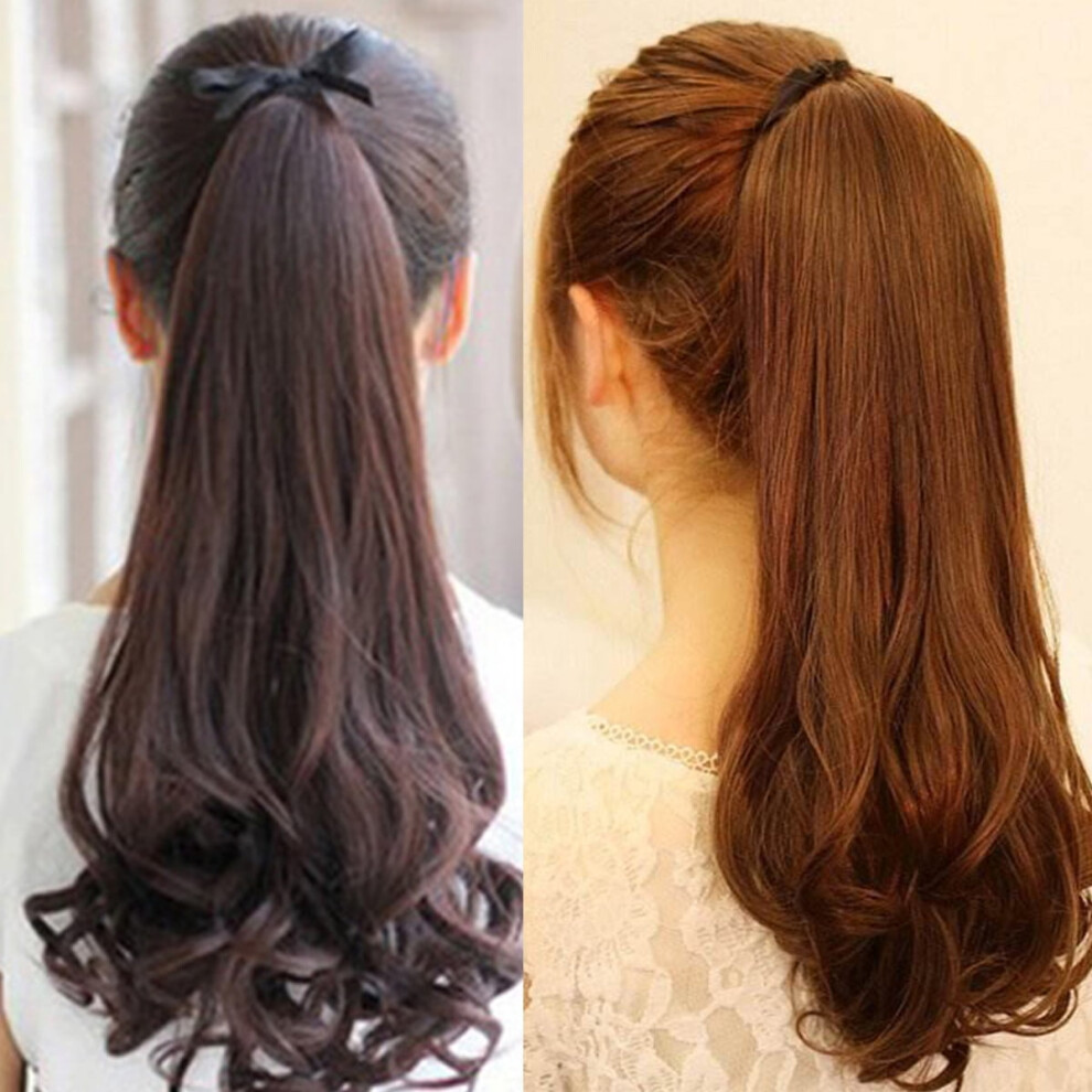 Travelwant Hair Extensions Ponytail,Ponytail Extension Claw Wavy Fake Hair Synthetic Clip in Ponytail Wig Daily Fluffy Curly Pony Tail Hair Pieces