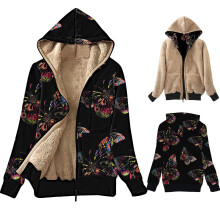 SDJMa Wintermäntel für Damen, 2022: Fleecejacke, modisch, warm, flauschig, Sherpa-gefüttert, Kapuze mit Reißverschluss, lässige Langarmkleidung