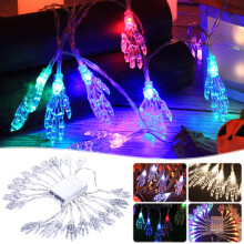 siubich Halloween-Dekorationen LED-Laternen Geisterfest Stimmungslichter Geisterhand Batteriebox Totenkopf Lichterkette 1,2 m Abverkauf!