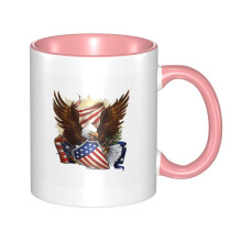 Caneca Vintage Eagle 4 de Julho EUA Bandeira Patriótica Americana Bicolor Caneca de Cerâmica Moda Café da Manhã Caneca Leite Caneca de Café