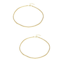 Collana girocollo Eease2pcs con strass, catena per clavicola, collana girocollo in lega, gioiello da donna.